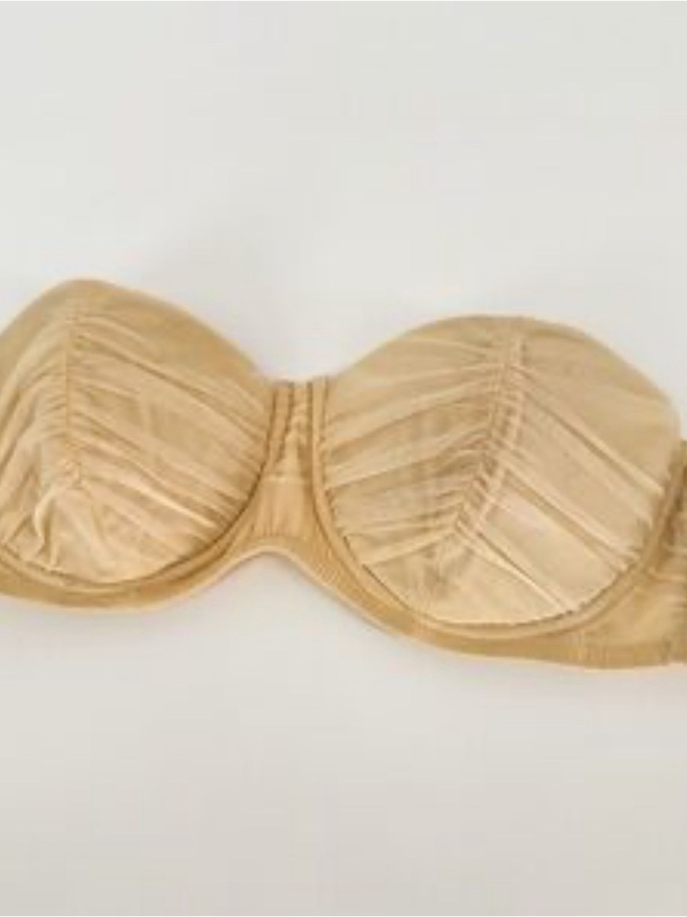 J. Crew Gold Strapless Bandeau One-Piece Swim Top